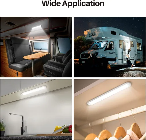 Vista 2 de CT CAPETRONIX - Barra de luz interior LED de 12 V, 120 LED, 1500 lúmenes, 8 W, CC, 12 voltios, con interruptor de encendido/apagado, para remolque