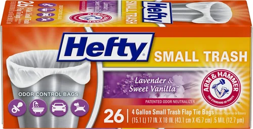 Vista 10 de Hefty - Bolsas pequeñas de basura, aroma Fabuloso, 4 galones, 34