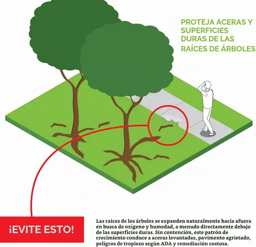 Vista 3 de Barrera de raíz de árbol, 24 x 18 pulgadas, paquete de 26 paneles
