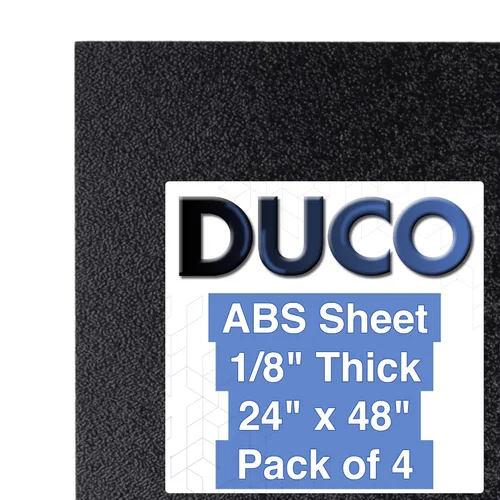 Vista 6 de Duco - Lámina de plástico ABS fabricada en Estados Unidos de 1/8 de pulgada de grosor, 4 x 6 pulgadas, paquete de 2 paneles termoplásticos negros