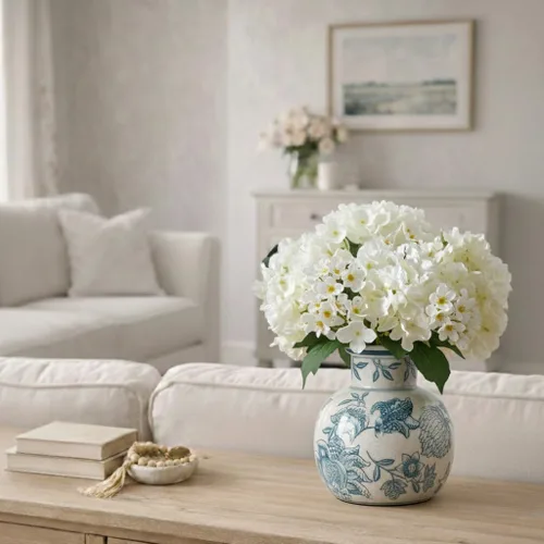 Vista 152 de SIDUCAL Florero decorativo de cerámica Florero rústico de 7.48 pulgadas para decoración del hogar, mesa, sala de estar, baño, escritorio de café