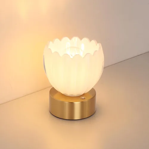 Vista 17 de Shenmoyl Tulip - Lámpara de mesa con batería de 5000 mAh y control táctil, lámpara de mesa inalámbrica con 3 colores, lámparas de mesa recargables