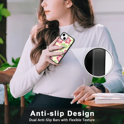 Vista 4 de FANXI Hibiscus - Funda de teléfono compatible con iPhone 13 de 6.1 pulgadas, a prueba de golpes, funda protectora de poliuretano termoplástico