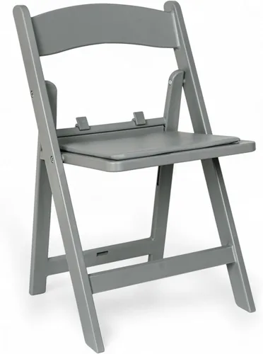 Flash Furniture Hercules Kids - Silla plegable de resina gris con asiento acolchado de vinilo gris