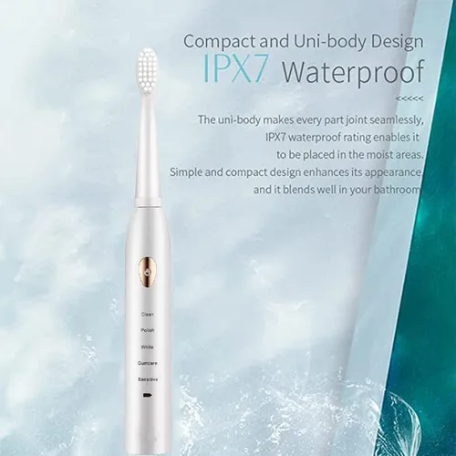 Vista 5 de ABLUSER Cepillo de dientes eléctrico sónico con 8 cabezales de cepillo para adultos, cepillos de dientes eléctricos recargables, 5 modos