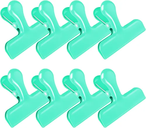 Vista 9 de Pinzas para bolsas, clips de acero inoxidable resistentes, paquete de 8, gran cierre para bolsas de alimentos, ideal para sellar bolsas de café