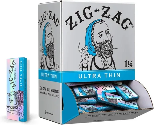 Vista 8 de ZIG-ZAG Papel de liar 1 ¼ ultrafino (6 folletos) - 32 hojas cada uno - Papel de liar de combustión lenta