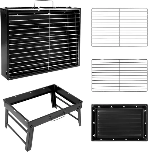 Vista 9 de Barbecue Grill, Charcoal Grill Folding Portable Lightweight Barbecue Grill Tools for Outdoor Grilling Cooking Camping Hiking Picnics Tailgating