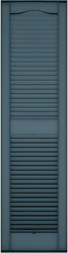 Vista 5 de Ekena Millwork Lifetime Vinyl LL1S12X02500MB - Contraventanas estándar de vinilo con parte superior abovedada y montante central, contraventanas