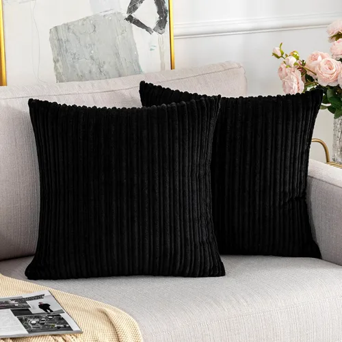 Vista 27 de UGASA - Fundas de almohada decorativas de terciopelo suave y sólidas de Navidad para sala de estar/sofá, 16 x 16 pulgadas, 2 unidades, color burdeos