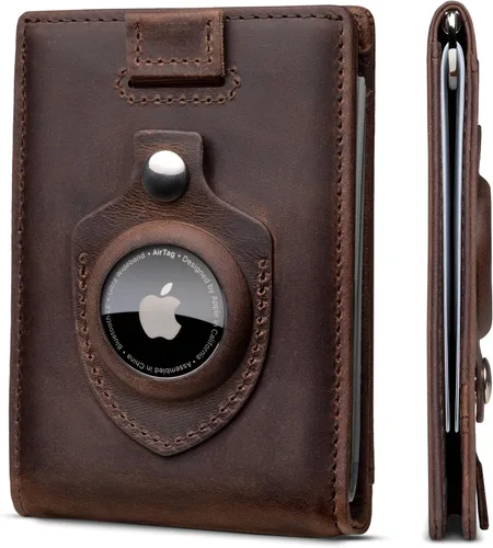 Vista 12 de SERMAN BRANDS RFID Blocking Slim Bifold Genuine Leather Minimalist Front Pocket Wallets for Men with Money Clip Thin Mens