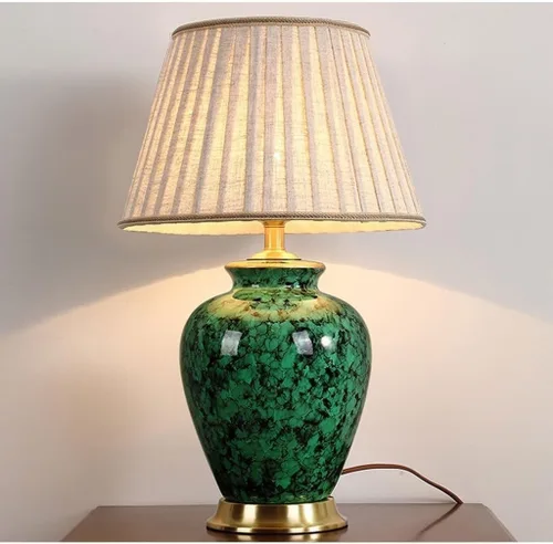 Vista 6 de Lamp for Desk Study Table Lamp Retro Ceramic Table Lamp Living Room Sofa Corner Lamp Bedroom Bedside Lamp Desk Lamps for Home Office(Push Button