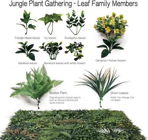 Vista 3 de KuGuo Paneles de plantas artificiales de seto topiario para interiores y exteriores, seto de follaje, paneles de pared de césped sintético, 6 piezas