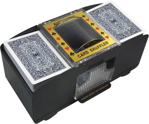 Vista 8 de Barajador de cartas 2-4 baraja automática, funciona con pilas máquina barajadora de tarjetas eléctrica para UNO/Poker/Playing Card