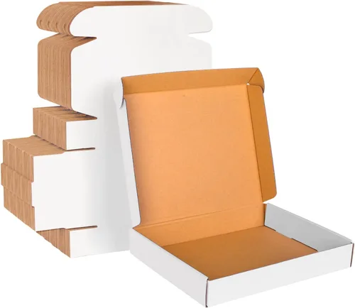 Vista 24 de Cajas de cartón corrugado marrón - 4"x4"x2", paquete de 30 cajas pequeñas de envío para correo y embalaje