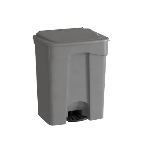 Vista 6 de Bote de basura rectangular beige de 72 cuartos de galón/18 galones, eliminación manos libres, cubo de basura con pedal de pie