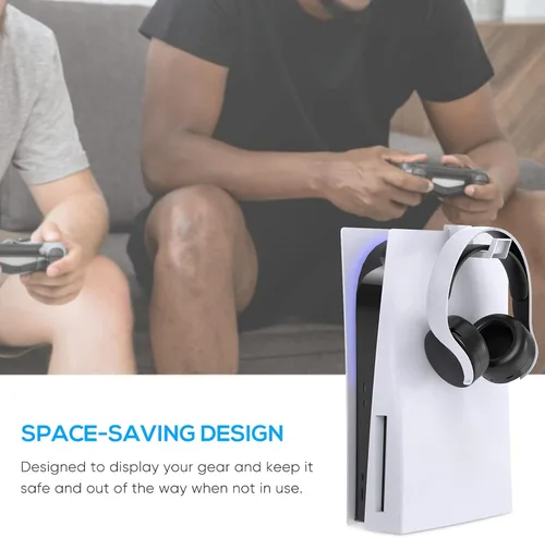 Vista 7 de FYOUNG Soporte de auriculares para PS5SlimPro, gancho para soporte de auriculares, compatible con consolas PlayStation 5 (blanco)