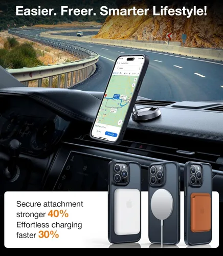 Vista 3 de TORRAS Magnetic Guardian - Funda diseñada para iPhone 14 Pro Max [probada en caídas de grado militar] [compatible con MagSafe] Funda delgada