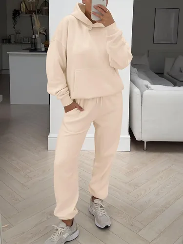 Vista 7 de ANRABESS - Conjunto de 2 piezas para mujer, sudadera holgada con capucha, pantalones de chándal, conjunto de moda Y2K, ropa de otoño