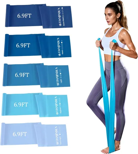 Vista 10 de 5 Pcs Professional Resistance Bands. Latex-Free, Elastic Band, Work Out Bands, Stretch Bands for Working Out Women or Men, Exercise Bands Set for