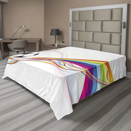 Vista 68 de Ambesonne Sábana encimera de reglas de baño, texto de texto de texto de «Don't Spread Gérmenes» con estampado de dibujos animados, suave y cómoda