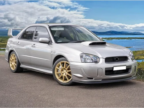 Vista 3 de Alerón frontal compatible con Subaru Impreza WRX STI 2004-2005 Estilo Sti PP negro divisor de alerón frontal de IKON MOTORSPORTS