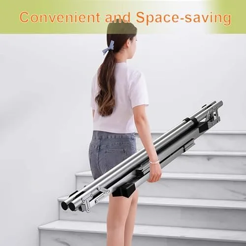 Vista 7 de Collapsible Stainless Steel Clothes Drying Rack – Adjustable & Foldable Laundry Rack with 20 Windproof Hooks – Space-Saving Garment Dryer for Indoor