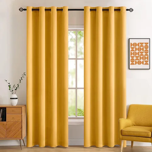 Vista 10 de MIULEE Cortinas opacas para dormitorio o sala de estar, juego de 2 paneles de cortina para ventana con aislamiento térmico y bloqueo de luz