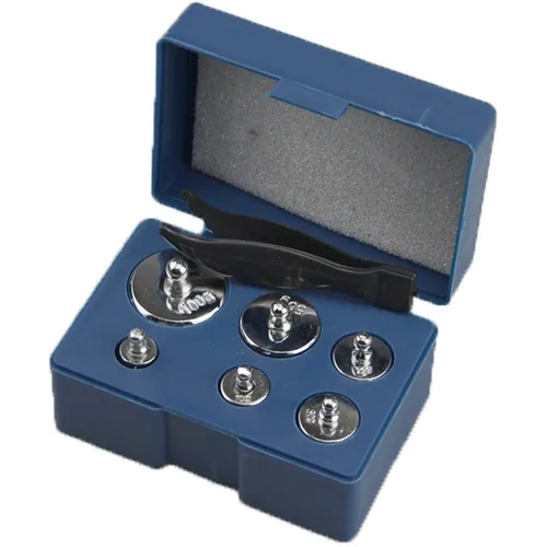 Juego de báscula de calibración de acero cromado con pinzas para balanza digital, báscula de precisión de 0.18 oz, 0.35 oz, 0.71 oz, 1.76 oz, 3.53