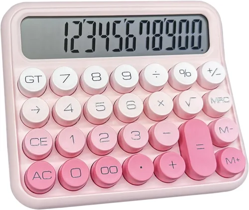 Vista 8 de Calculadoras Benkaim - Calculadora de escritorio, calculadora estándar básica, pantalla LCD grande de 12 dígitos, botón grande para uso escolar