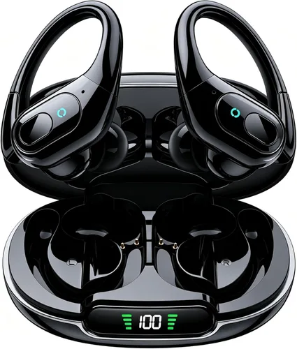 Vista 7 de occiam Auriculares con cancelación activa de ruido, auriculares inalámbricos Bluetooth, reproducción de 90 horas, auriculares estéreo con micrófono
