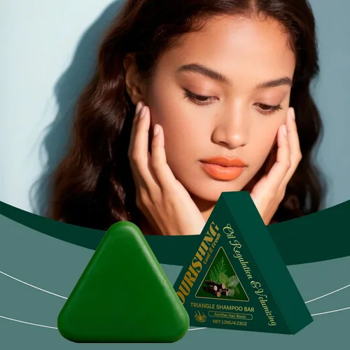 Vista 2 de Shampoo Bar &Triangle Peppermint Leaf, Fallopia multiflora Nourishing Regulation and Volumizing, Fortifies Hair Roots, 4.23 oz (1)