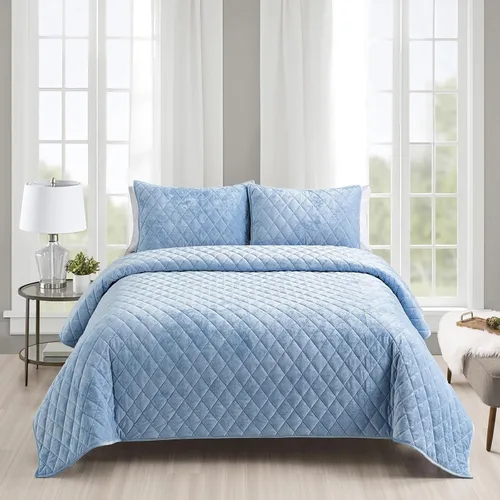 Vista 10 de Fredsure Juego de edredón de terciopelo envejecido, 2 piezas negro Twin, cara de terciopelo envejecido y reverso de microfibra cepillada