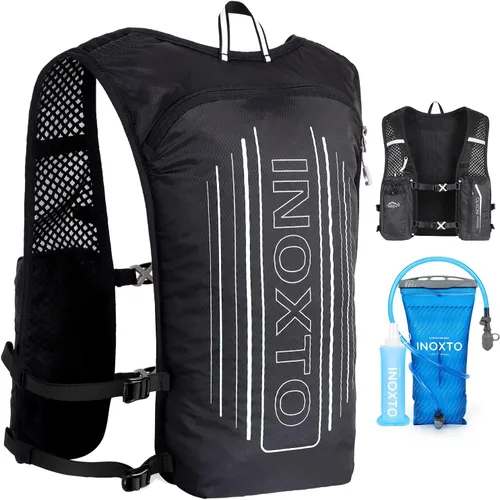 Vista 15 de INOXTO - Mochila de hidratación para correr, ligera, aislada, con bolsa de agua de 1.5 L, mochila para senderismo, correr, ciclismo, carrera