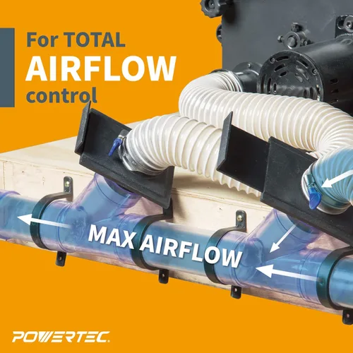 Vista 4 de POWERTEC 70133-P4 - Puerta de explosión de 2-1/2 pulgadas para colector de polvo, accesorios de recolección de polvo, paquete de 4