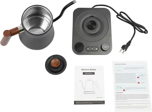 Vista 9 de Hervidor eléctrico de cuello de cisne con control de temperatura ajustable, calentamiento rápido de 1200 W, caldera de agua eléctrica con cable