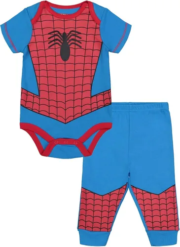 Marvel Avengers Hulk Captain America Iron Man Spider Man - Conjunto de body y pantalones para cosplay de bebé recién nacido a bebé