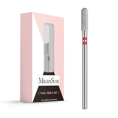 Vista 14 de MelodySusie Broca para uñas de limpieza de cutículas en forma de pera de 1.2mm, 3/32'', Limpiador profesional de carburo diamantado de seguridad