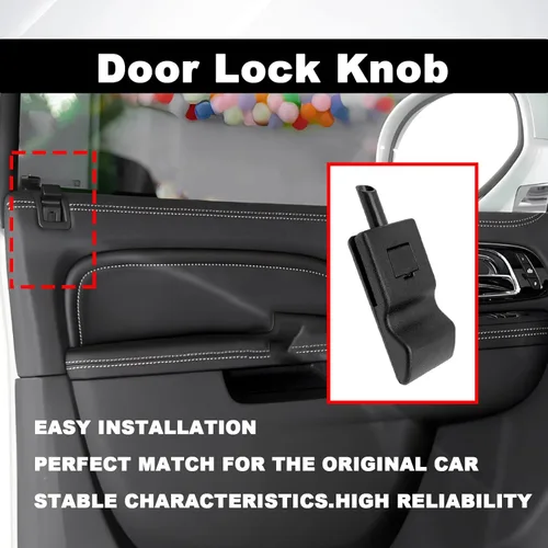 Vista 5 de 2 pomos de cerradura de puerta, perilla de bloqueo de puerta delantera o trasera, hebilla para cerradura de ventana, compatible con Chevy Avalanche