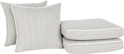 Vista 10 de Suntastic O'Linen - Juego de 4 cojines y almohadas de comedor de lujo para exteriores e interiores, para muebles de patio, color naranja quemado