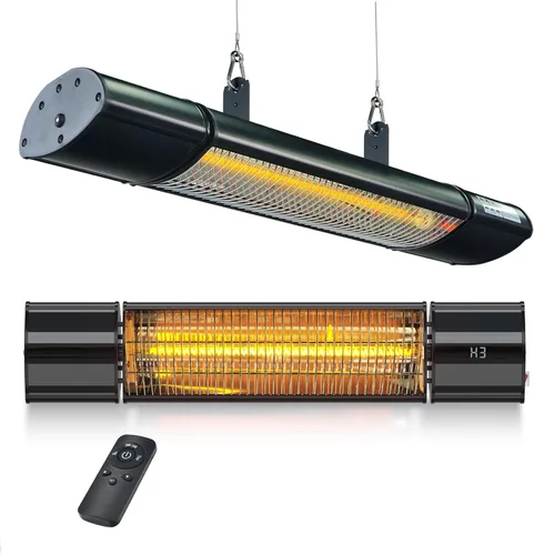 Calentador de patio colgante, calentador eléctrico para exteriores, montado en la pared y en el techo, calentador infrarrojo de garaje para uso en