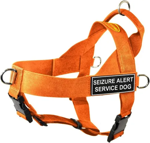 Dean & Tyler DT Universal No Pull Dog Harness with Seizure Alert Service Dog Patches, Orange, X-Small