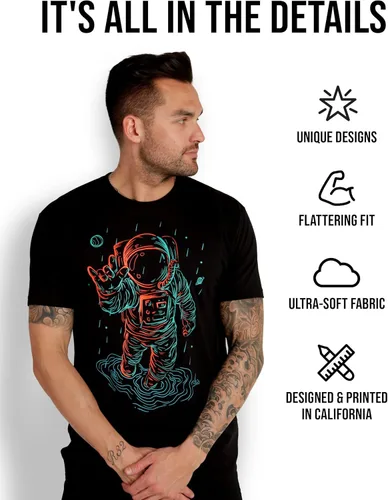Vista 3 de INTO THE AM Premium Graphic Tees Men - Cool T-Shirts Design for Guys S - 4XL