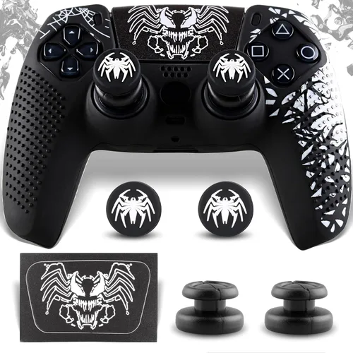 Vista 11 de Kit de piel antideslizante para controlador SoAegis, con 2 cubiertas de agarre para pulgar y 2 bases elevadas, funda de controlador de silicona