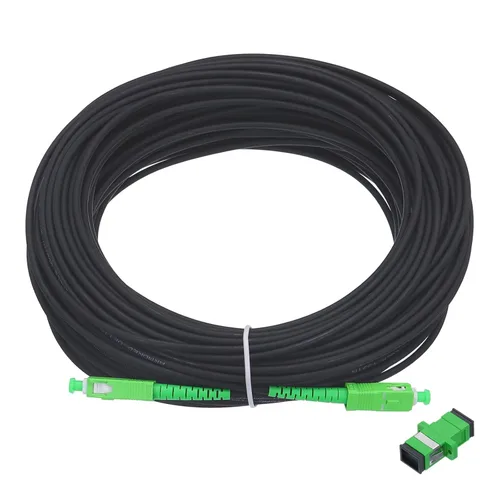 Vista 24 de MECCANIXITY Cable de conexión de fibra óptica simple OS2 de 3.3 pies de modo único LSZH SC/APC-SC/APC puente blindado negro óptico para redes LAN