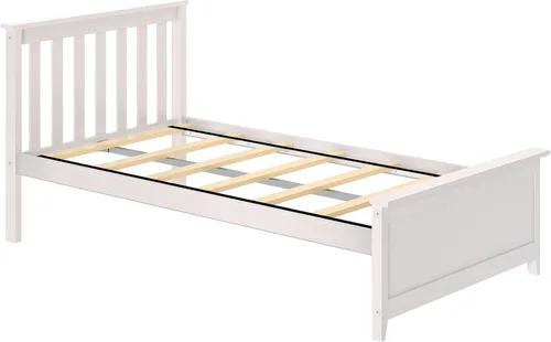 Vista 5 de Max & Lily - Cama individual, base de cama con cabecero para niños, listones, color blanco.