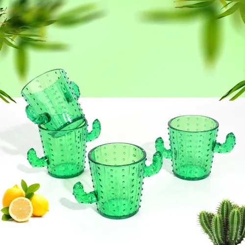 Vista 9 de Juego de 6 vasos de chupito de cactus, divertidos vasos de chupito de plástico de 2 onzas, tazas de cactus, lindos vasos de chupito / vasos