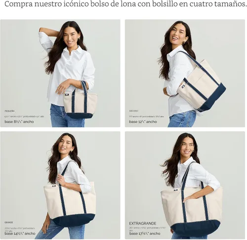 Vista 2 de Lands' End Bolso de lona abierto Abeto natural/brillante