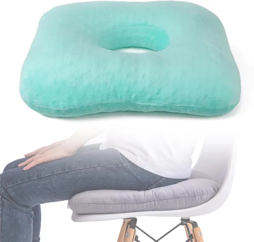Vista 11 de Hshbxd Almohada de dona para aliviar el dolor de coxis, cojín para silla de ruedas para hemorroides y úlceras de cama, embarazo, almohada de dona