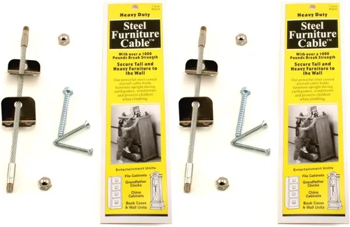 Vista 5 de Quakehold! 2830 Cable de acero de 7 pulgadas para colgar muebles